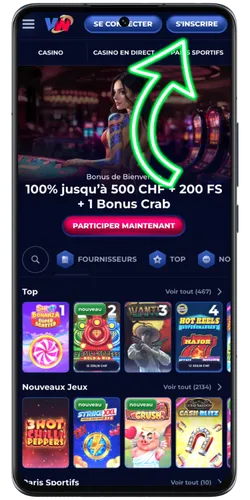 Site ViperWin sur smartphone